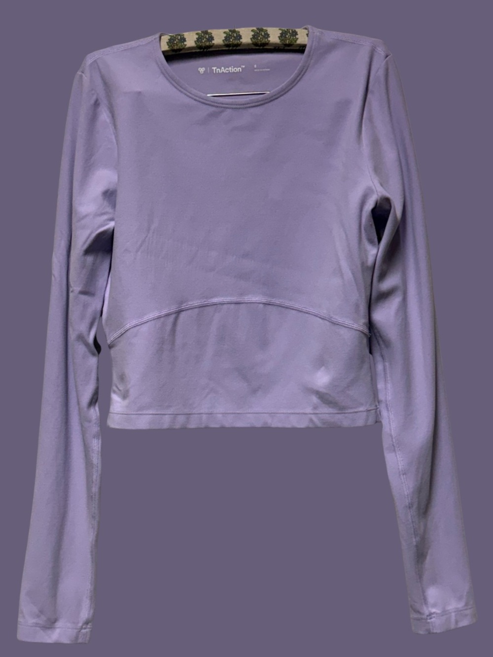 Aritzia Lavender Long-Sleeve Crop Active Top